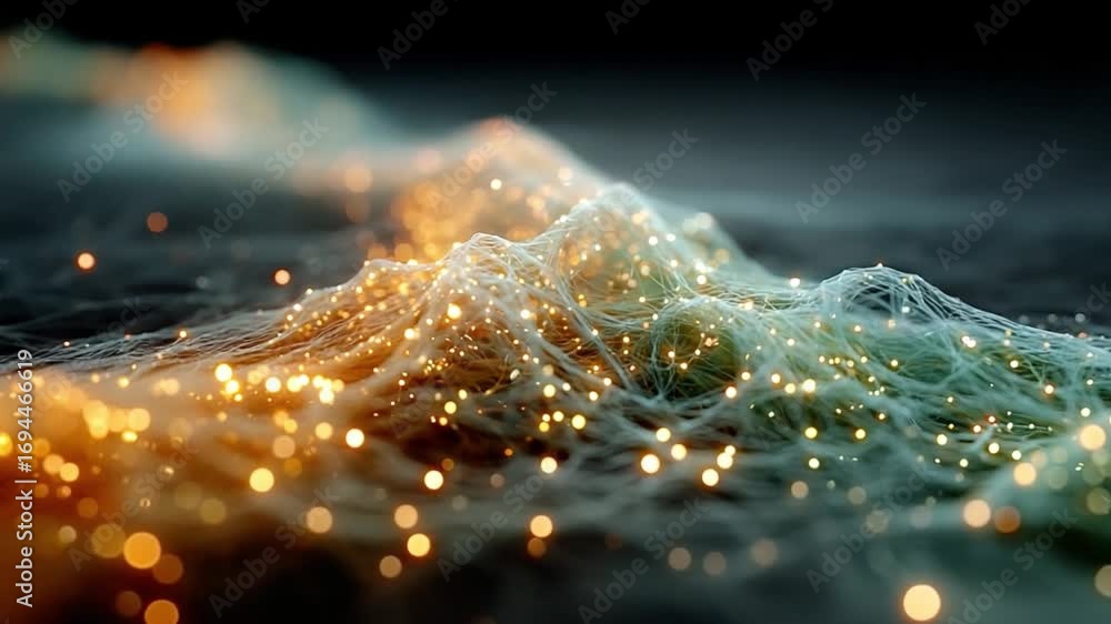 Poster abstract data flow: a captivating display of interconnected data points in an abstract form, with so