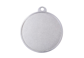 Silver medal isolated on white background.	