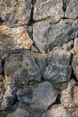 Sunlit Stone Wall in Cyprus Countryside