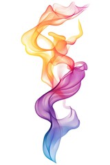 Fototapeta premium A vertical vector illustration of smoke, isolated on a white background, 