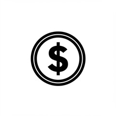 Obraz premium Illustration of a black and white coin with a dollar sign inside a circle on a white background image vreated with genrated ai