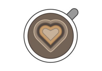 Taza de café con corazón en el centro