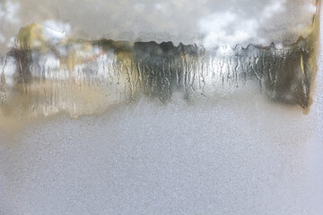 Frosted Glass Natural Texture. Winter Background.