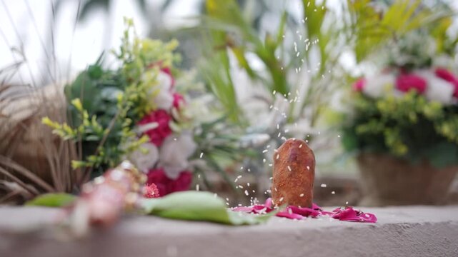Indian Wedding Ganapati Bapa Idol with FLower