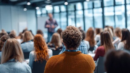 A man giving a presentation in a conference room.