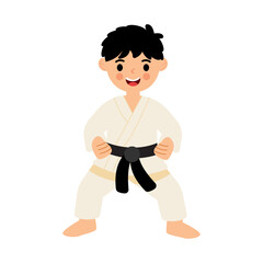 Karate Boy Attention Stance