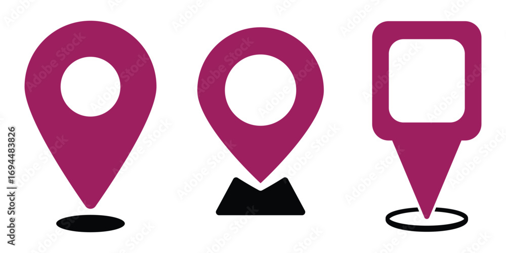 Poster location icon. map pin icon set. location marker. location pin. modern map marker collection. pinpoi