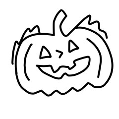 Line sketch of Halloween pumpkin