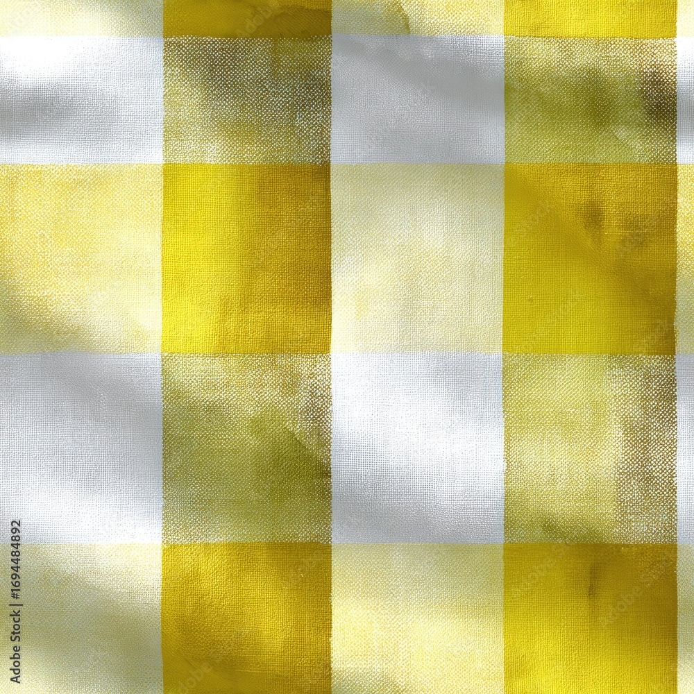 Poster the soft light yellow gingham pattern creates a cheerful atmosphere against a white backdrop, ideal 