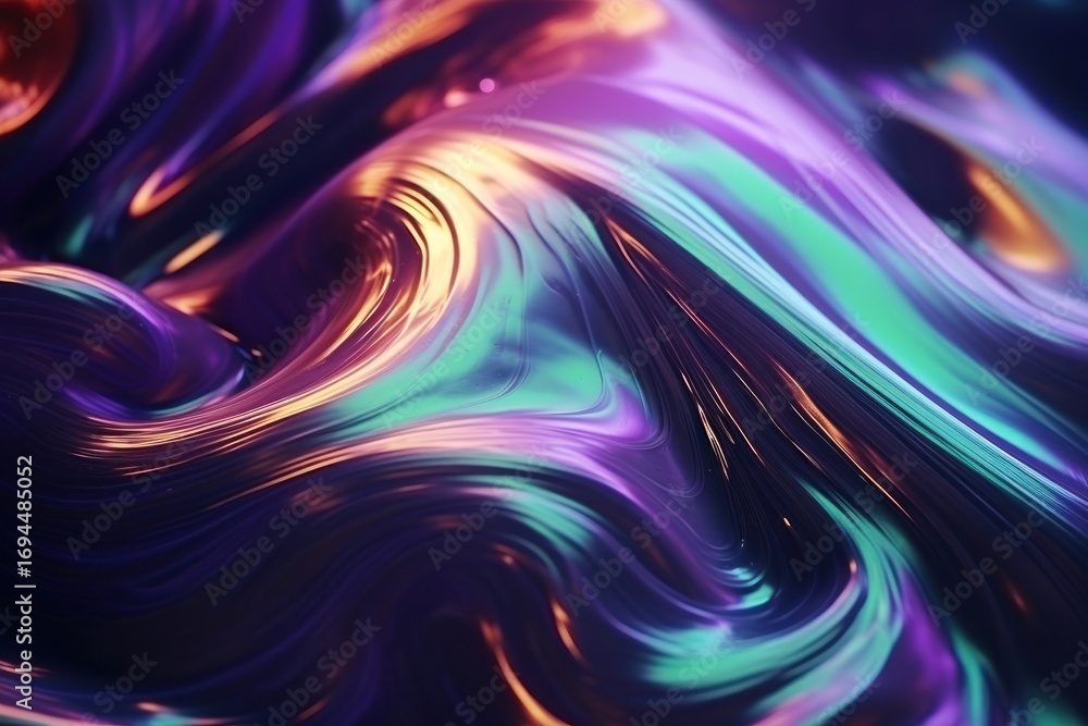 Poster holographic abstract fluid backgrounds graphics pattern.