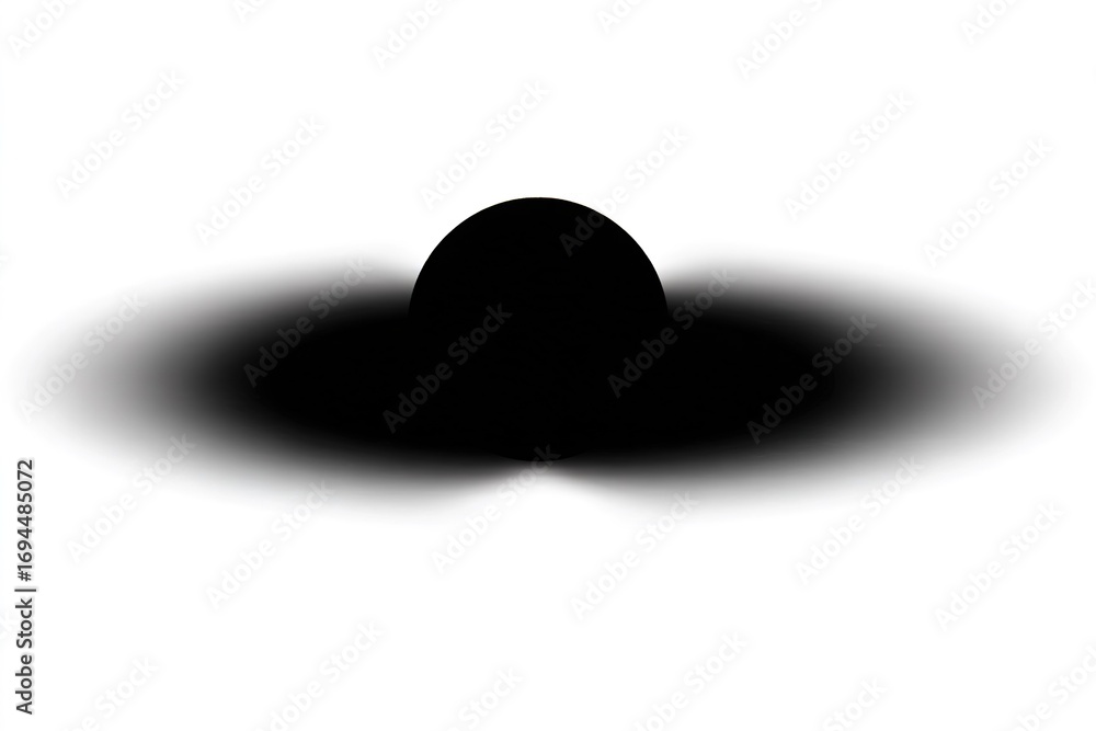 Poster abstract depiction of a spherical object surrounded by a gradient shade suggesting depth and dimensi