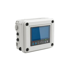 Fototapeta premium Industrial Control Panel with LCD Display and Connectors