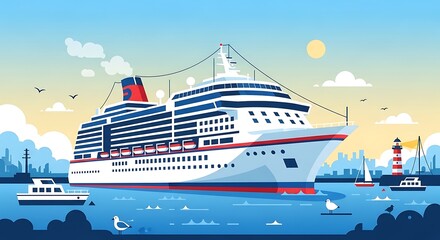 Cruise Ship Harbor Departure.