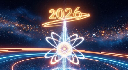 Futuristic concept of technology and science for the year 2026