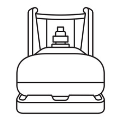 isolated small gas cylinder in outline vector art