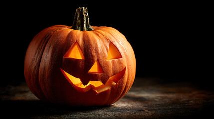 Real Jack O Lantern for halloween isolated on black ackground 72978198 1