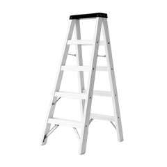 A White Wooden Step Ladder Against [Transparent Background PNG]