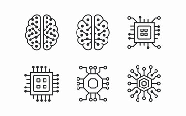 Brain and Microchips Conceptual AI Representation