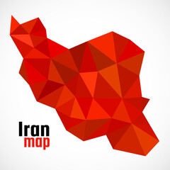 Iran map in geometric polygonal style. Iran map of isolated on white background. Vector Illustration