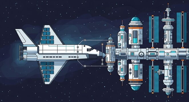 Space Shuttle Docking Space Station. (2) - Powered by Adobe