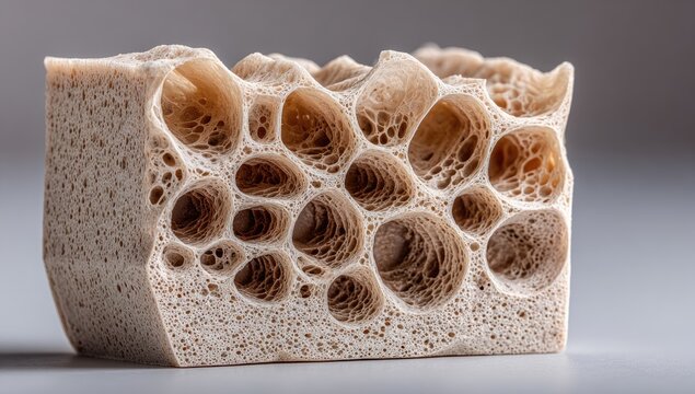Close-up of a spongy bone sample