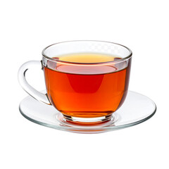 Glass cup of tea isolated on transparent backround png 