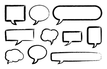 Obraz premium Collection of Hand-Drawn Speech Bubbles and Thought Bubbles