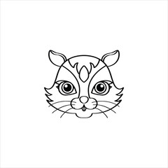 Cute Skunk Face Cartoon Vector Illustration