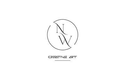 NW, WN, N, W abstract letters logo monogram