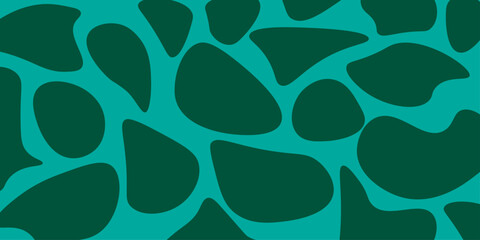 Seamless green leaves and brown leopard print pattern vector illustration