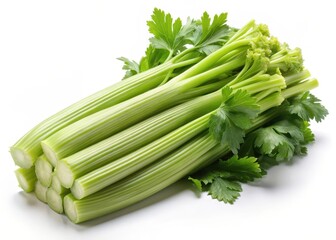 Obraz premium Celery on White Background with Clipping Path