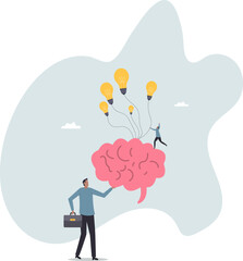 Brain power, idea or creativity to help success, intelligence knowledge or wisdom, innovation or imagination for thinking to develop idea.about a man and his life.