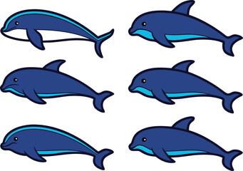 Obraz premium Marine Mammal Set Creative Illustration. Colorful Marine Mammal Set Ocean Artwork. Marine Mammal Set Aquatic Animal Design. Beautiful Marine Mammal Set Illustration Artwork. Decorative Marine Mammal