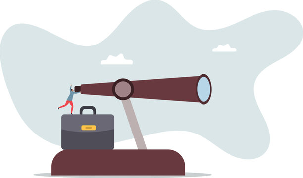 Long term plan or business strategy for far future, looking for opportunity, forecast and visionary, discover long term goal.about a man and his life.