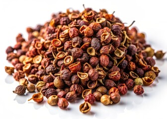 Obraz premium Sichuan pepper husks on white background