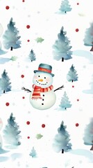 Obraz premium Christmas snowman backgrounds pattern winter.