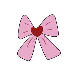 pink bow butterfly on a white background