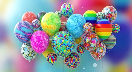 Colorful Balloons Festive Background.