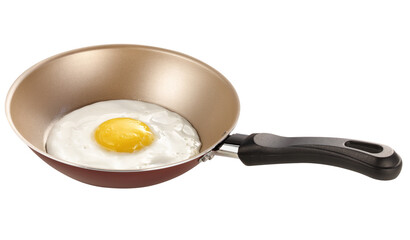 frigideira com ovo frito isolado em fundo transparente
