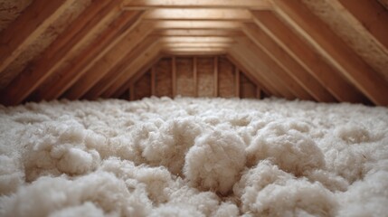 Cozy Attic Space with Insulation Material for Energy Efficiency and Home Improvement in a Residential Setting