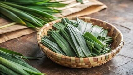 Fresh pandan leaves for cooking stock