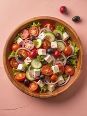 Fresh Greek Salad over White Background