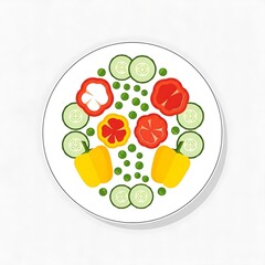 Colorful Veggie Salad Plate.
