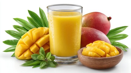 Fresh Mango Juice: Refreshing Tropical Drink with Mango Pieces