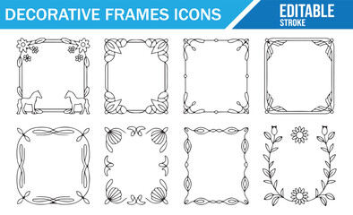 Artistic Decorative Frame Icons for Elegant Designs and Creations