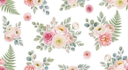 Pastel Floral Seamless Pattern.