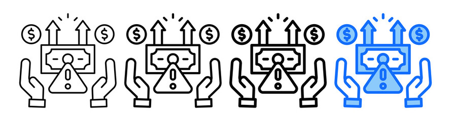 Spending Cap Icon In Different Styles Set Collection