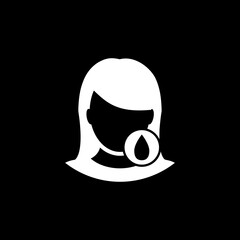 Oily Skin, skin care icon isolated on black background