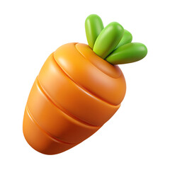 Carrot 3d render isolated on transparent background &ndash; 3d render illustration