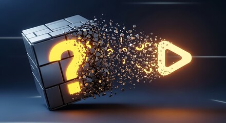 Question Mark Cube Exploding Solution.